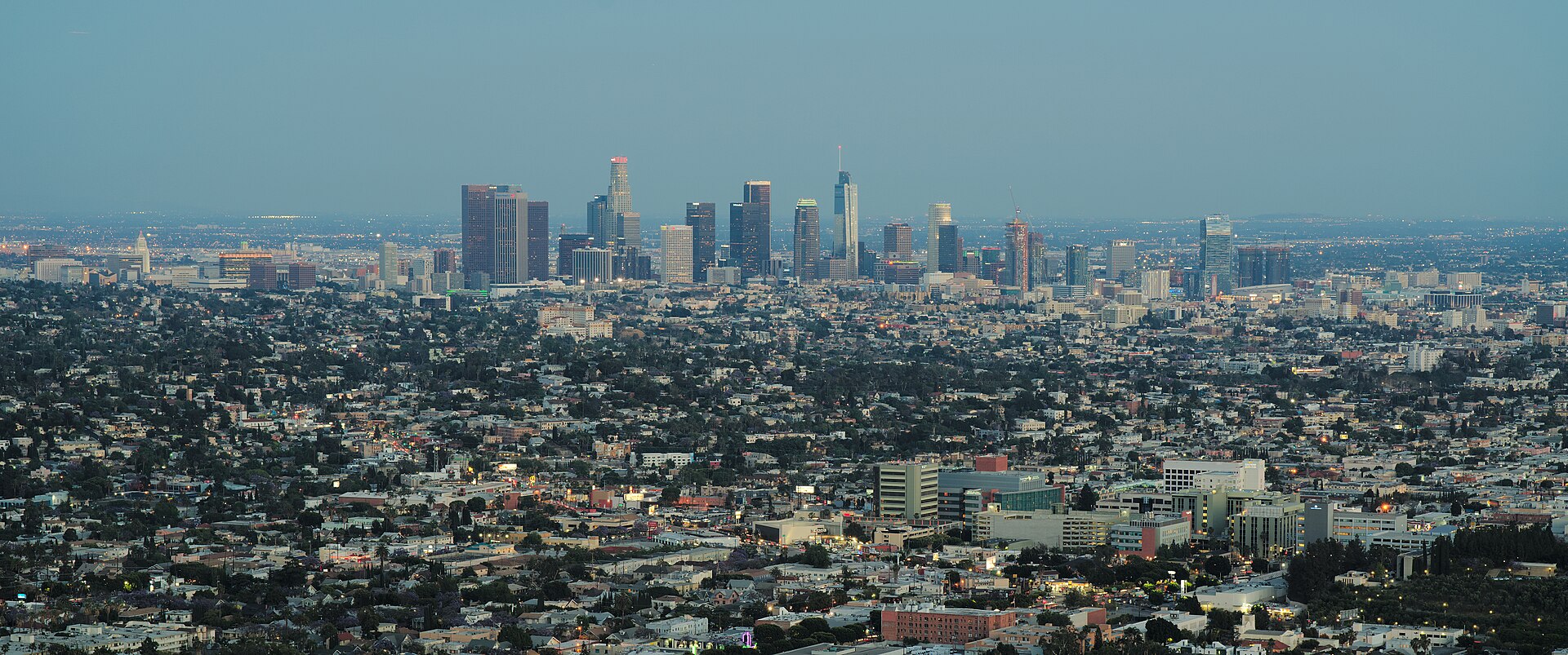 Downtown Los Angeles skyline seen from Griffith Observatory