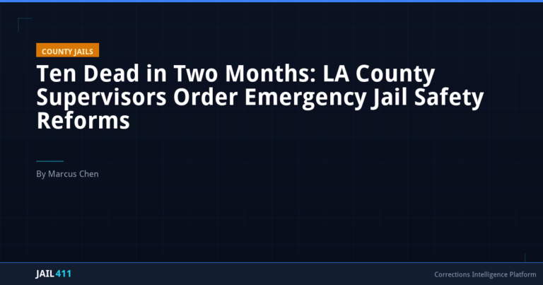 Ten Dead in Two Months: LA County Supervisors Order Emergency Jail Safety Reforms