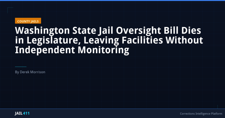Washington State Jail Oversight Bill Dies in Legislature, Leaving Facilities Without Independent Monitoring