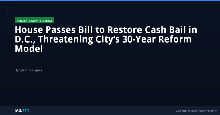 House Passes Bill to Restore Cash Bail in D.C., Threatening City's 30-Year Reform Model