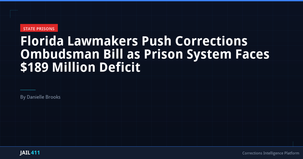 Florida Lawmakers Push Corrections Ombudsman Bill as Prison System Faces $189 Million Deficit