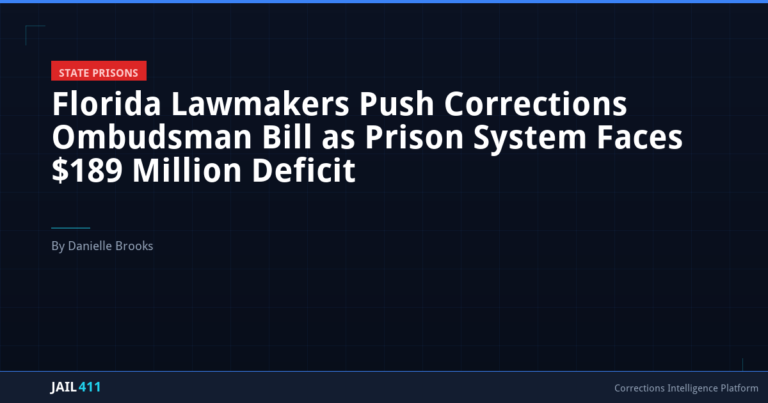 Florida Lawmakers Push Corrections Ombudsman Bill as Prison System Faces $189 Million Deficit
