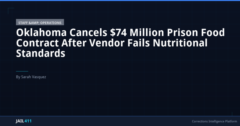 Oklahoma Cancels $74 Million Prison Food Contract After Vendor Fails Nutritional Standards
