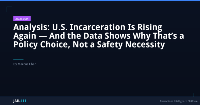 Analysis: U.S. Incarceration Is Rising Again — And the Data Shows Why That's a Policy Choice, Not a Safety Necessity