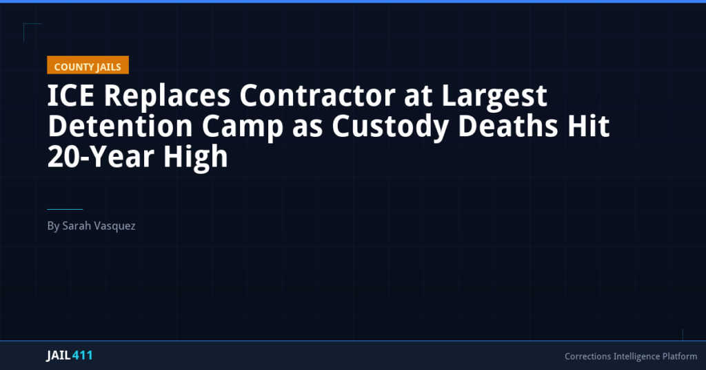 ICE Replaces Contractor at Largest Detention Camp as Custody Deaths Hit 20-Year High