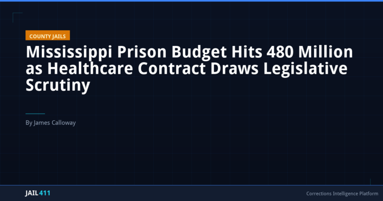 Mississippi Prison Budget Hits 480 Million as Healthcare Contract Draws Legislative Scrutiny